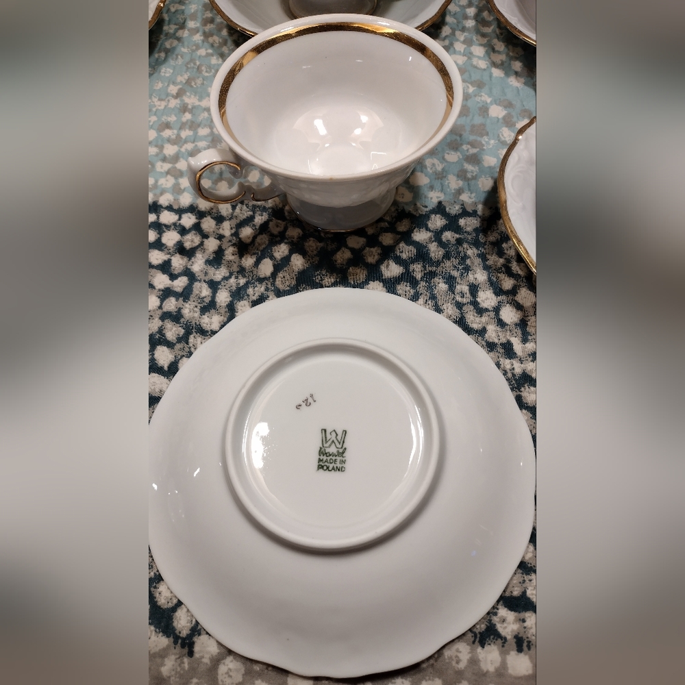 6 Casa Oro Pattern China Tea Cup and Saucer sets by Wawel China - Picture 5 of 8